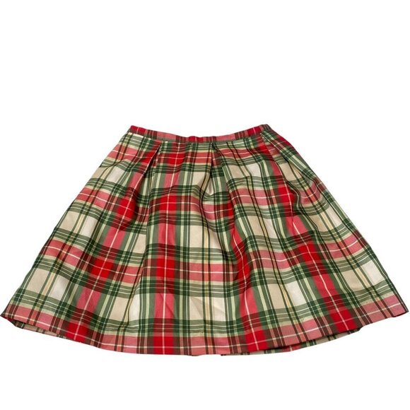 Hartstrings Christmas Skirt Girls Size 4 Red Green Holiday Plaid Full Taffeta - Picture 3 of 6